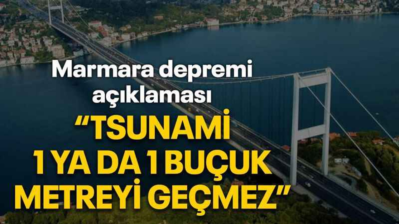 Marmara depremi açıklaması “Tsunami 1 ya da 1 buçuk metreyi geçmez”